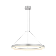 Load image into Gallery viewer, Corona Ring LED Pendant Light in Medium/Bright Satin Aluminum.
