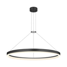 Load image into Gallery viewer, Corona Ring LED Pendant Light in Large/Satin Black.

