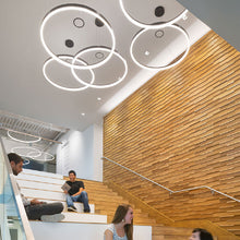 Load image into Gallery viewer, Corona Ring LED Pendant Light in stairs.
