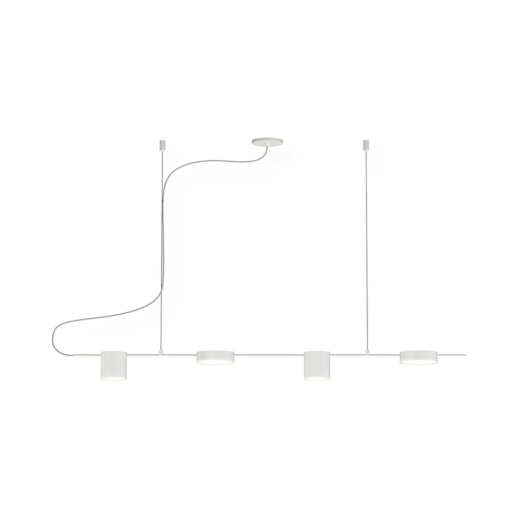 Counterpoint™ Linear LED Pendant Light in Satin White (4-Light).