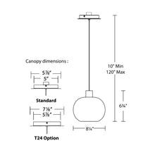 Load image into Gallery viewer, Crater LED Mini Pendant Light - line drawing.
