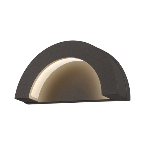 Crest Outdoor LED Wall Light in Textured Bronze.