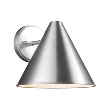 Load image into Gallery viewer, Crittenden Outdoor Wall Light in Medium/Satin Aluminum.
