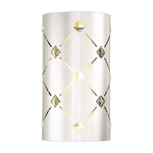 Crowned Outdoor LED Wall Light in Chrome.