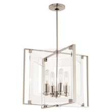 Load image into Gallery viewer, Crystal Clear Pendant Light in Polished Nickel.
