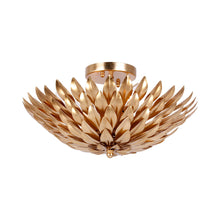 Load image into Gallery viewer, Broche Semi Flush Mount Ceiling Light in Antique Gold (4-Light).
