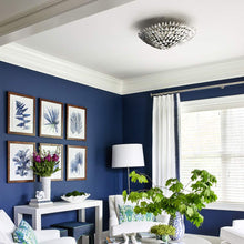 Load image into Gallery viewer, Broche Semi Flush Mount Ceiling Light in living room.
