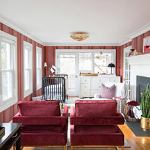 Load image into Gallery viewer, Broche Semi Flush Mount Ceiling Light in living room.
