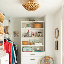 Load image into Gallery viewer, Broche Semi Flush Mount Ceiling Light in bedroom.
