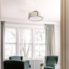 Load image into Gallery viewer, Fulton Semi Flush Mount Ceiling Light in bedroom.
