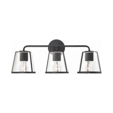 Load image into Gallery viewer, Fulton Vanity Wall Light in Black (Clear Glass).
