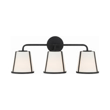 Load image into Gallery viewer, Fulton Vanity Wall Light in Black (Etched Opal).
