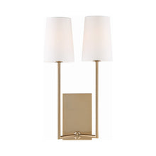Load image into Gallery viewer, Lena Double Wall Light in Vibrant Gold.
