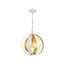Load image into Gallery viewer, Luna Sphere Chandelier in Matte White/Antique Gold (1-Light).
