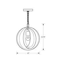 Load image into Gallery viewer, Luna Sphere Chandelier - line drawing.
