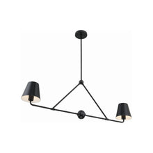 Load image into Gallery viewer, Xavier Linear Pendant Light in Matte Black (2-Light).
