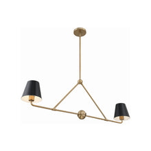 Load image into Gallery viewer, Xavier Linear Pendant Light in Vibrant Gold (2-Light).
