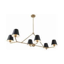 Load image into Gallery viewer, Xavier Linear Pendant Light in Vibrant Gold (6-Light).
