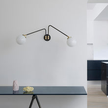 Load image into Gallery viewer, Array Twin Opal Wall Light in living room.
