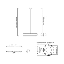 Load image into Gallery viewer, Artes LED Linear Pendant Light - line drawing.

