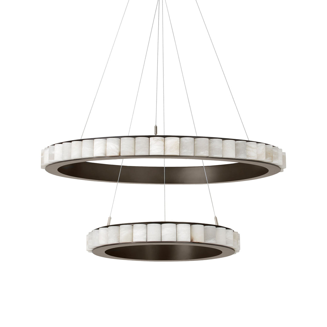 Avalon Halo LED Chandelier in Bronze.