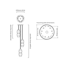 Load image into Gallery viewer, Cluster LED Pendant Light - line drawing.
