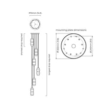 Load image into Gallery viewer, Cluster LED Pendant Light - line drawing.
