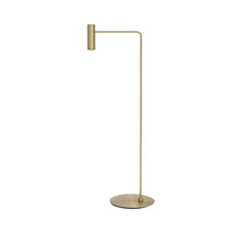 Load image into Gallery viewer, Heron LED Floor Lamp in Satin Brass.
