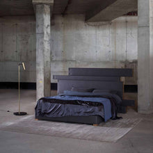 Load image into Gallery viewer, Heron LED Floor Lamp in bedroom.
