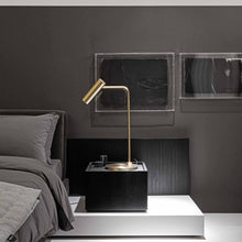 Load image into Gallery viewer, Heron LED Table Lamp in bedroom.
