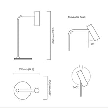 Load image into Gallery viewer, Heron LED Table Lamp - line drawing.
