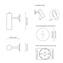 Load image into Gallery viewer, Heron LED Wall Light - line drawing.
