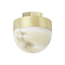 Load image into Gallery viewer, Lucid LED Flush Mount Ceiling Light in Satin Brass (Small).
