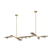 Load image into Gallery viewer, Modulo Grid Linear LED Pendant Light in Satin Brass.
