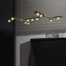 Load image into Gallery viewer, Modulo Grid Linear LED Pendant Light in living room.
