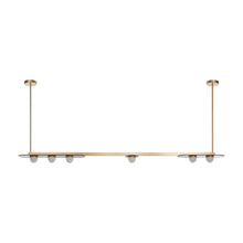 Load image into Gallery viewer, Modulo Linear LED Pendant Light in Satin Brass.
