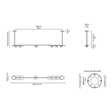 Load image into Gallery viewer, Modulo Linear LED Pendant Light - line drawing.
