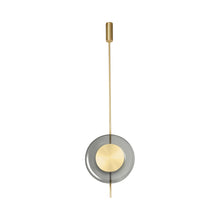 Load image into Gallery viewer, Pendulum LED Pendant Light in Satin Brass.
