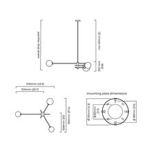 Load image into Gallery viewer, Trevi Pendant Light - line drawing.
