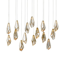 Load image into Gallery viewer, Glace Multi Light Pendant Light in Raj Mirror (15-Light).
