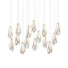 Load image into Gallery viewer, Glace Multi Light Pendant Light in White  (15-Light).
