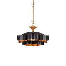 Load image into Gallery viewer, Grand Lotus Chandelier in Satin Black (Small).
