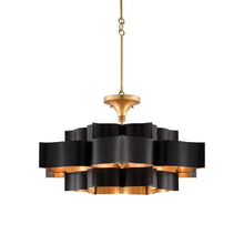 Load image into Gallery viewer, Grand Lotus Chandelier in Satin Black (Large).
