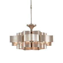 Load image into Gallery viewer, Grand Lotus Chandelier in Silver Leaf (Large).

