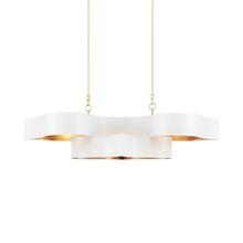 Load image into Gallery viewer, Grand Lotus Linear Pendant Light in Sugar White.
