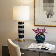 Load image into Gallery viewer, Bristle Brush Table Lamp in office.
