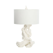 Load image into Gallery viewer, Driftwood Table Lamp with Linen Shade in Incandescent/LED.
