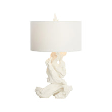 Load image into Gallery viewer, Driftwood Table Lamp with Linen Shade.
