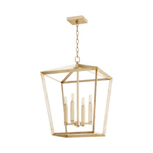 Load image into Gallery viewer, Hyperion Chandelier in 4-Light/Aged Silver Leaf.
