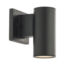 Load image into Gallery viewer, Cylinder Outdoor LED Wall Light in Black (Small).
